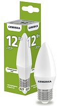 Лампа светодиодная C35 свеча 12Вт 230В 4000К E27 GENERICA IEK