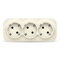 Розетка UNIVersal IONICH 1429 слоновая кость тройная с заземлением