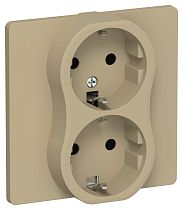 FLITE Розетка 2-местная с заземлением без защитных шторок безвинтовое крепление 16А РС12-1-К-ФлХ хаки IEK