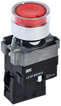 Кнопка LA167-BW3472 d=22мм RC 1р с подсветкой красная  IEK Кнопка LA167-BW3472 d=22мм RC 1р с подсветкой красная  IEK