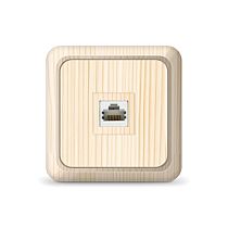 Розетка компьютерная одноместная серия "Олимп",о/у, 1А, RJ45, сосна (еврослот) UNIVERSAL