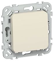 FLITE Выключатель 1-клавишный 10А ВС11-1-0-ФлСл сливочный IEK