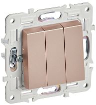 SKANDY Выключатель 3-клавишный 10А SK-V11Sa песочный IEK
