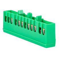 Шина "0" PE (6х9мм) 12 отверстий латунь зеленый изолированный корпус на DIN-рейку EKF PROxima Шина "0" PE (6х9мм) 12 отверстий латунь зеленый изолированный корпус на DIN-рейку EKF PROxima