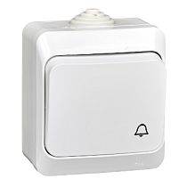 ЭТЮД открытая установка Белый Выключатель с самовозвратом (кнопка) (сх.1) IP44 Systeme Electric (Schneider Electric)