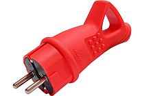Вилка UNIVERSAL с ушком c/з каучук 16А 250В IP44 (еврослот) Красный