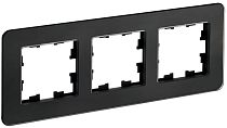 Рамка BRITE трехместная РУ-3-2-Бр стекло черный RE  IEK