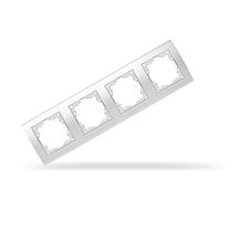 Рамка четырехместная горизонтальная Бриллиант белая UNIVERSAL