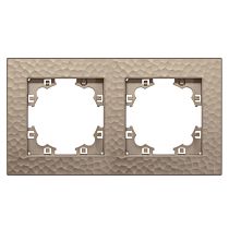 "Афина" Рамка фактурная 2-х местная универсальная шампань