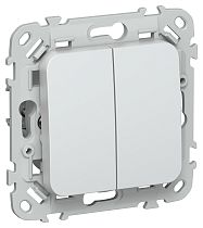 FLITE Выключатель 2-клавишный 10А ВС12-1-0-ФлЖ жемчуг IEK