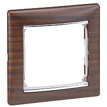 VALENA DIY Рамка 1-местная темное дерево (серебряный штрих)