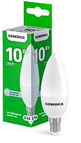 Лампа светодиодная C35 свеча 10Вт 230В 6500К E14 GENERICA Лампа светодиодная C35 свеча 10Вт 230В 6500К E14 GENERICA