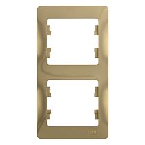 Glossa Титан Рамка 2 постовая, вертикальная Systeme Electric (Schneider Electric)