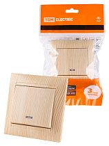 Выключатель 1 кл. с подсветкой 10А сосна "Лама"  TDM