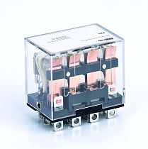 Промежуточное реле 4 контакта с LED индикацией 10А 12В DC ПР-102 DEKraft