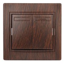 Выключатель ЭРА Intro Plano 1-104-10 10А 250В венге двухклавишный