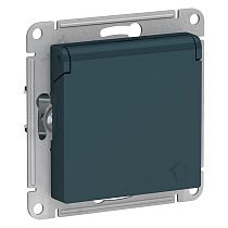 AtlasDesign Изумруд Розетка с заземлением со шторками с крышкой, 16А Systeme Electric (Schneider Electric)