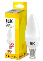 Лампа светодиодная ALFA C35 свеча 8Вт 230В 3000К E14  IEK