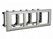 Рамка-суппорт "Avanti" для "In-liner Front",  серебристый металлик, 6модулей DKC