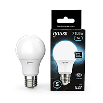 Лампа светодиодная Gauss A60 E27 7Вт 710lm 4100K