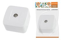 Розетка TВ простая (0-2400 Гц,  "мама") открытой установки, IP20 белая "Дача" Народная TDM Розетка TВ простая (0-2400 Гц,  "мама") открытой установки, IP20 белая "Дача" Народная TDM