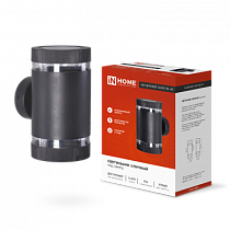 Светильник уличный двусторонний НБУ ЦИЛИНДР-2xGX53-BL-AR алюм под 2хGX53 черный IP65 IN HOME