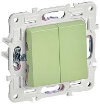 SKANDY Выключатель 2-клавишный 10А SK-V04G мятный IEK
