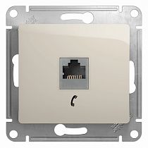 Glossa Молочный Розетка телефонная RJ11 Systeme Electric (Schneider Electric)