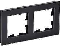 BRITE Рамка двухместная РУ-2-2-БрЧ стекло черный  IEK