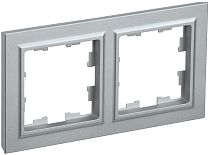 BRITE Рамка 2-местная РУ-2-БрА алюминий  IEK