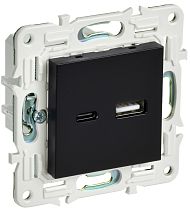 SKANDY Розетка USB A+C 3,1А SK-R14Bl черный IEK