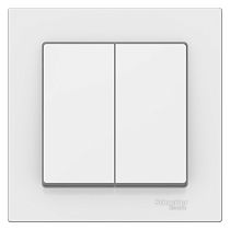 AtlasDesign Лотос Выключатель 2-клавишный , сх.5, 10АХ, в сборе Systeme Electric (Schneider Electric)