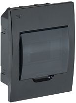 Корпус модульный пластиковый ЩРВ-П-6 IP41 встраиваемый черный  IEK