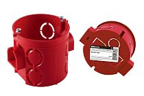 Коробка установочная СП D68х62мм, углубленная, саморезы, стык. уз, красная, IP20,  инд. штрихкод  TDM