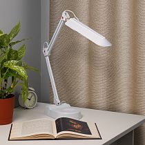 Настольный светильник ЭРА NL-202-G23-11W-W на струбцине,белый