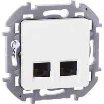 INSPIRIA Розетка компьютерная двойная RJ45 категория 5Е UTP белый