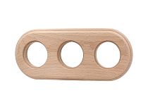 Рамка 3-местная круглая, D95 L235 H10, дерево, натуральное дерево JANTERA