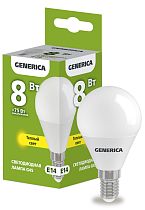 Лампа светодиодная G45 шар 8Вт 230В 3000К E14 GENERICA IEK