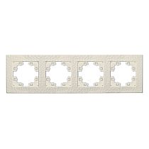 "Афина" Рамка фактурная 4-х местная универсальная слоновая кость (ivory)