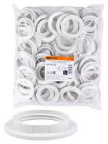 Кольцо для патрона Е27, термостойкий пластик, белый, Б/Н  TDM