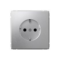 ARTGALLERY РОЗЕТКА с заземлением со шторками, 16А, механизм, быстрозажим. клем., АЛЮМИНИЙ