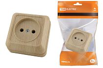 Розетка 2П открытой установки IP20 10А, сосна"Ладога"  TDM