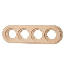 Рамка 4 постовая, накладной монтаж, дерево, цвет Натурель Bironi