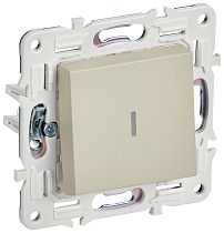 SKANDY Выключатель 1-клавишный проходной с индикацией 10А SK-V08B бежевый IEK