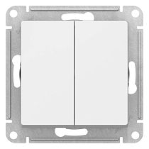 AtlasDesign Лотос Выключатель 2-клавишный с самовозвратом, 10АХ, механизм Systeme Electric (Schneider Electric)