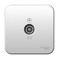 Blanca открытая установка с  изолированной пластиной Алюминий Розетка TV Systeme Electric (Schneider Electric)