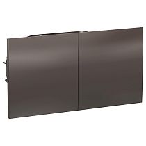 AtlasDesign Мокко Розетка с заземлением 2 постовая, со шторками с крышкой, 16А, (в сборе с рамкой) Systeme Electric (Schneider Electric)