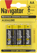 Элемент питания алкалиновый NBT-NPE-LR6-BP4 (блистер 4шт) Navigator Элемент питания алкалиновый NBT-NPE-LR6-BP4 (блистер 4шт) Navigator