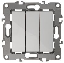 Выключатель ЭРА 12 12-1107-01 10А 250В белый трёхклавишный