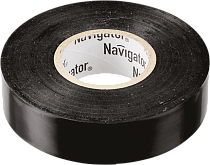 Изолента ПВХ NIT-B15-10/BL чёрная рулон 10м Navigator